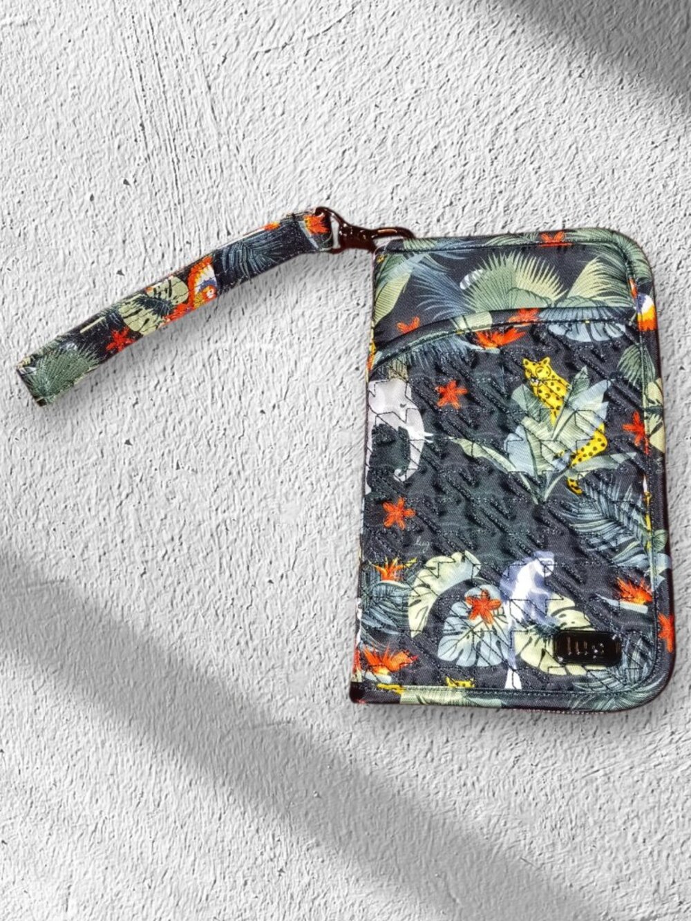 Lug RFID Zip Around Wallet Wristlet Jungle Safari Print Organizer
